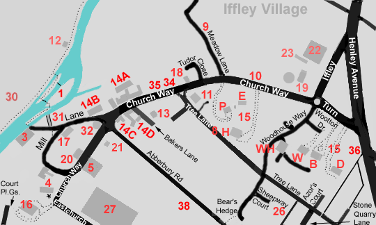 Enlarged Map of Iffley Village
